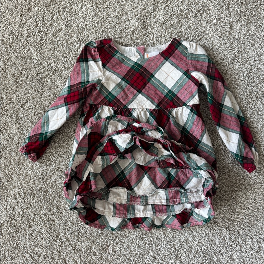 Gymboree Toddler Girl Holiday Plaid Ruffle Dress Long sleeve – Size 5T - Picture 5 of 8